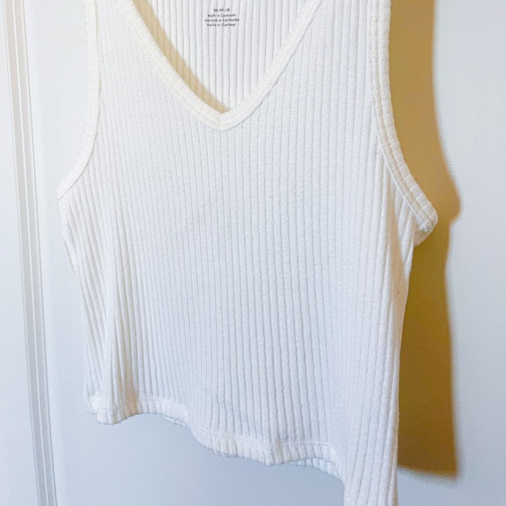 White Cropped Tank